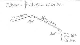 JI - Demi-faitière crantée long. 1m14 (1m utile) 33.250