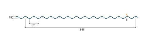 JI - Tôle ONDUL. 18.76.988 Poly. Silic. 25µ 1095mm (98,8cm utile)